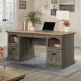 thumbnail image 4 of Sauder Sonnet Springs Engineered Wood Executive Desk in Pebble Pine, 4 of 19