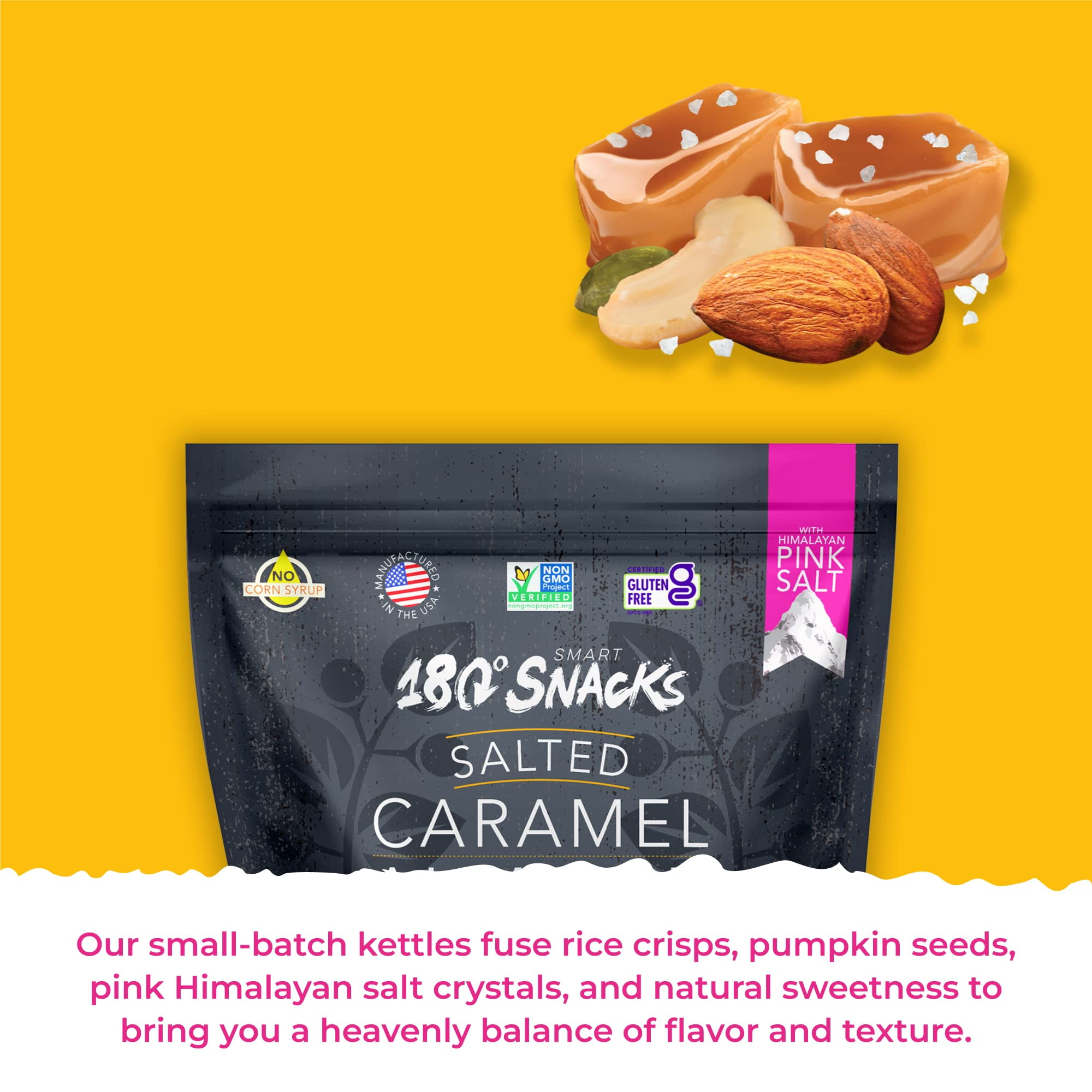 180 Snacks Salted Caramel Delicious Bite-Size Healthy Snacks, 15 oz
