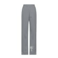 thumbnail image 4 of Yuanlook Women Linen Casual Pants,Loose High Waist Cargo Lounge Harem Pant Beach Travel Vacation Outfits - Gray - XXL, 4 of 5