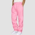 thumbnail image 2 of LIWENLI Men's Heavyweight Sweatpants Fleece Lined Open Bottom Pockets Athletic Joggers Casual Pants (Pink,XXXL), 2 of 5