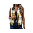 thumbnail image 3 of Zynoxe Women's Plaid Vests With Side Pockets Fashion Zip Up Vests for Women Classic Stand Collar Sleeveles Jackets Soft Lightweight Fall Winter Casual Gilet Jacket 2XL, 3 of 7