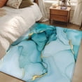 thumbnail image 5 of Marble Teal Large Area Rugs for Bedroom Living Room, Soft Non Slip Carpet Bedside Rug, Golden Ink Painting Abstract Modern Rectangular Floor Cover Kitchen Accent Rug 4'x6' for Dining Room/Office, 5 of 9