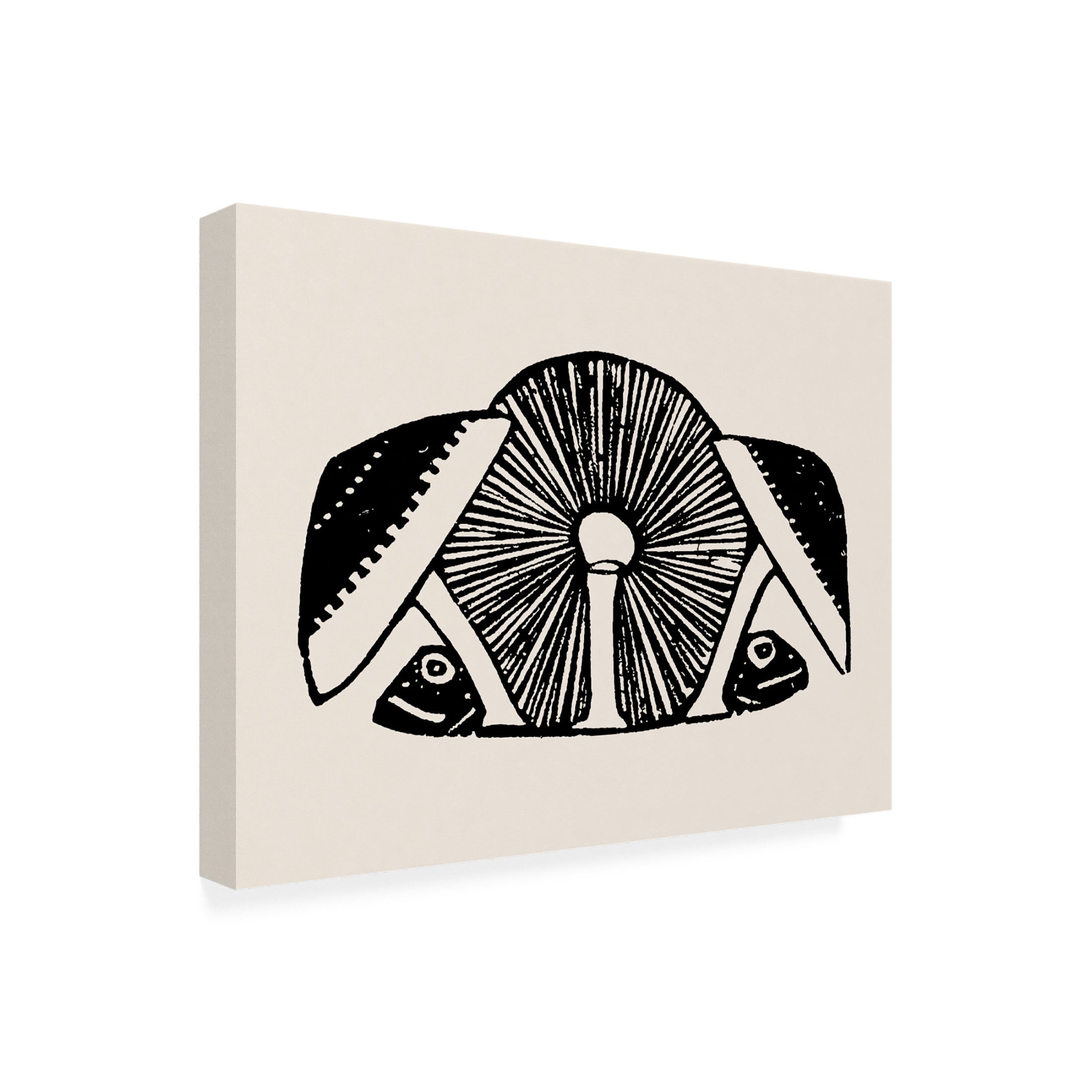 Trademark Fine Art Pictufy  Three Mushrooms 1892 Beige Canvas Wall Art