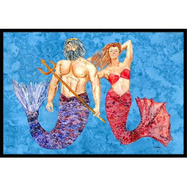 Carolines Treasures 8801JMAT Tapis Intérieur Ou Extérieur 24 x 36 Po. Mermaid et Merman