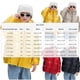thumbnail image 2 of Parkas de manga larga del mismo estilo, chaqueta de plumón de color liso de invierno para niños y niñas, estilo corto, holgada y gruesa, chaqueta blanca con capucha, abrigo de poliéster para niños., 2 of 8