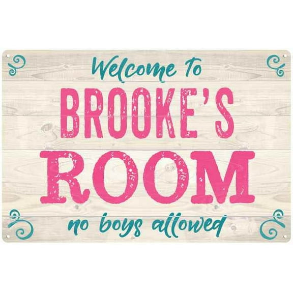 BROOKE'S Room Kids Bedroom Sign Gift 8x12 Metal Sign 108120089191