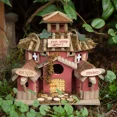 thumbnail image 6 of Songbird Valley Finch Valley Wooden Wild Bird House with Detailed Doors & Mossy Roof, 6 of 6