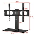 Allieroo Table Top TV Stand for most 32 60 inch TVs; Black Glass Base