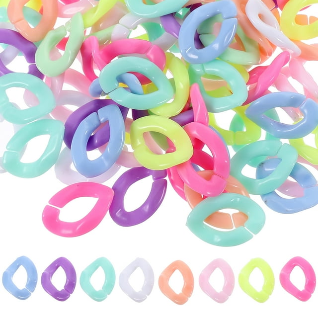 Miangastore 800Pcs Acrylic Linking Ring Detachable Acrylic Chain Link Rings Bag Strap Chain Making Rings