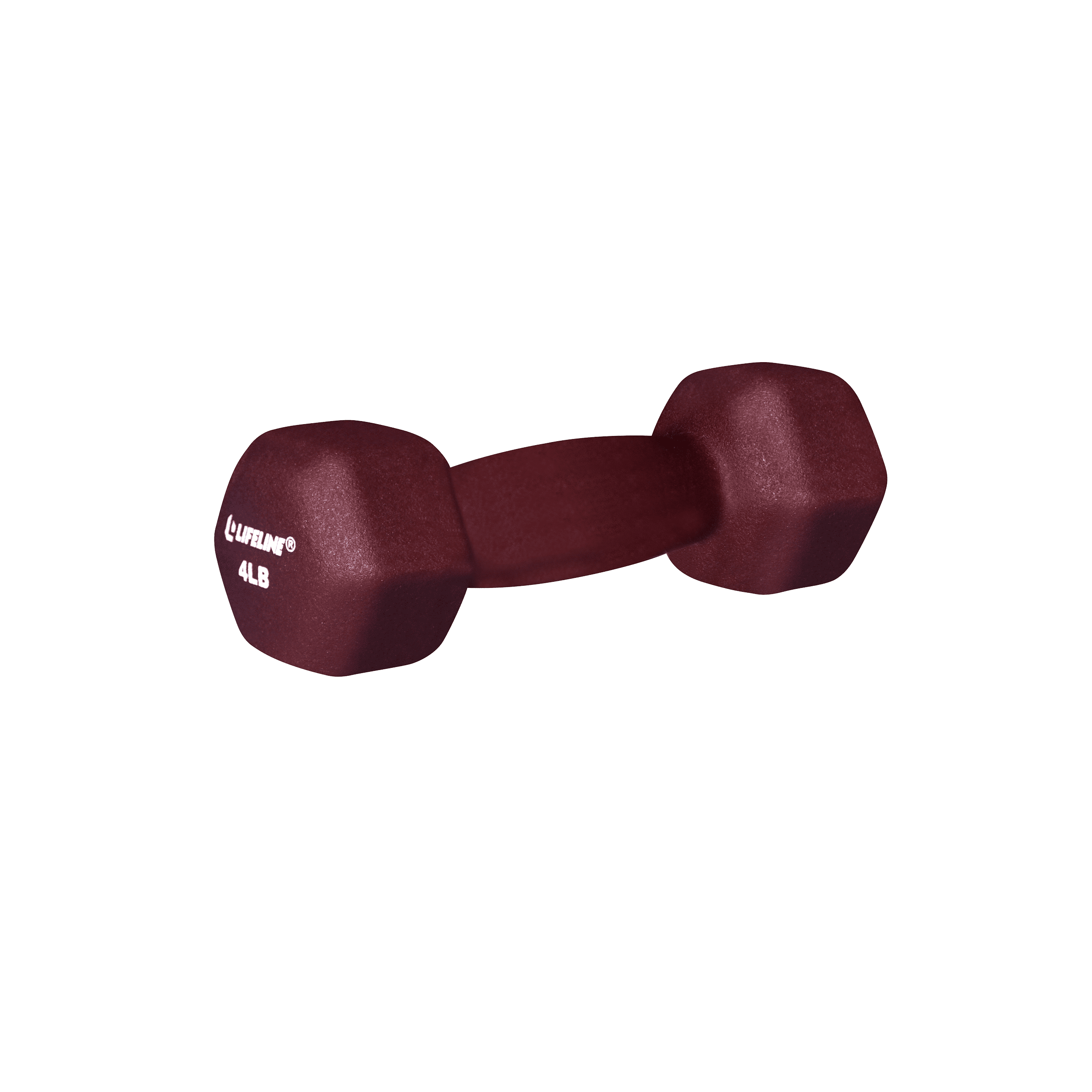 Lifeline Fitness 4lb Non-Slip Grip Hex Neoprene Dumbbell