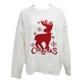 thumbnail image 2 of Women Ugly Christmas Sweater Reindeer Long Sleeve Chucky Knitted Sweatshirts Xmas Holiday Jumper Tops, 2 of 5