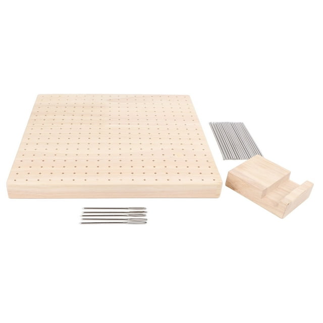 Granny Square Wooden Crochet Blocking Board, 9.3in Versatile Customization 20Pcs Steel Pins Secure Crochet Blocking Board for Workshops