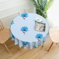thumbnail image 2 of ZNDUO Blue Blooming Flower Pattern Round Tablecloth, Anti-fouling and Anti-wrinkle Washable Polyester Table Cloth, 60 inch, 2 of 8