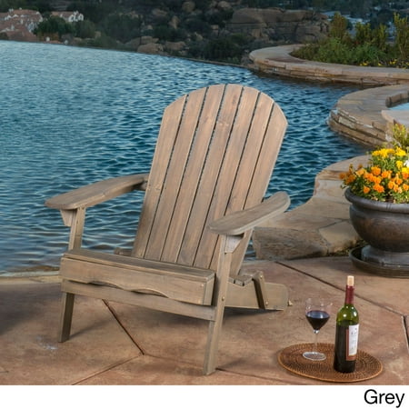 Hanlee Folding Wood Adirondack Chair - Gray Finish - Christopher Knight Home