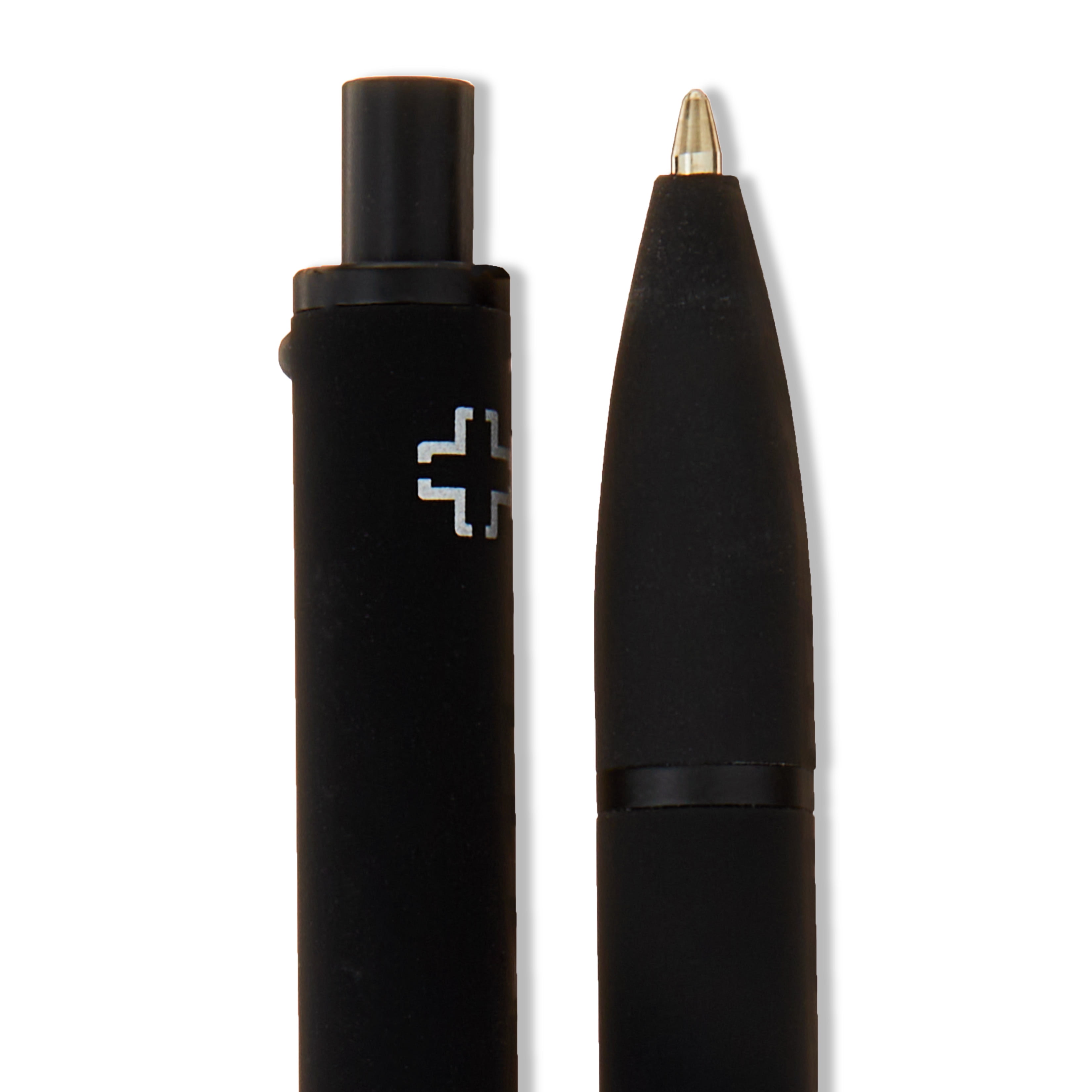 Pen+Gear Retractable Ballpoint Hybrid Ink Pen, Medium Point, 1 mm, Black Ink, 2 Count