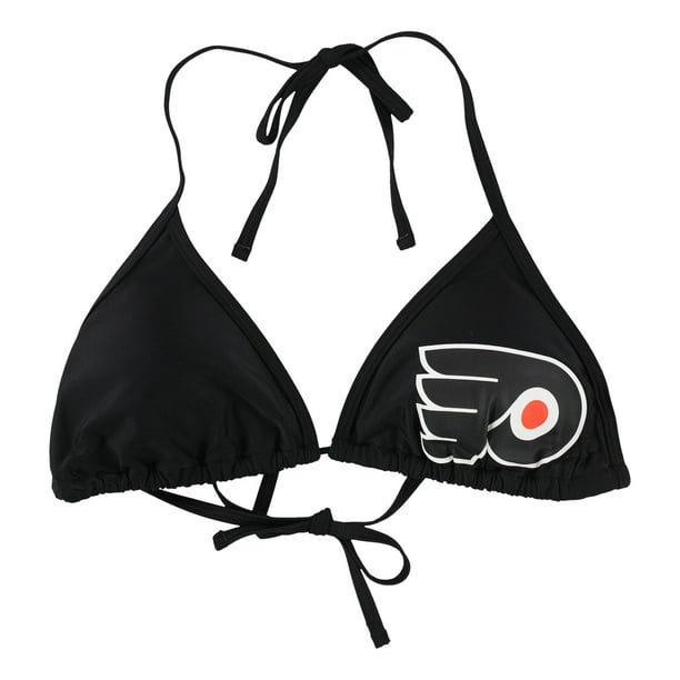 G-III Sports Womens Philadelphia Flyers Bikini Swim Top, Black, Small 