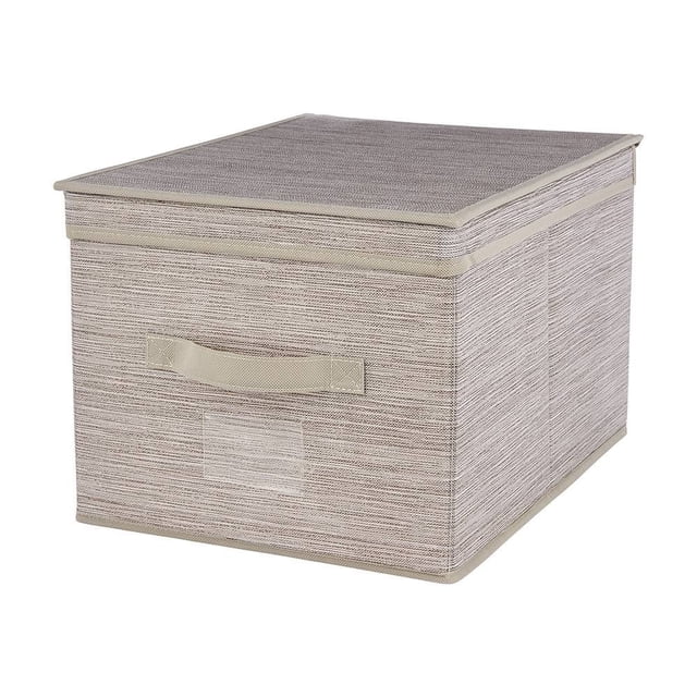 Cubo Home Trends de Tela con Tapa y Asas para Almacenamiento
