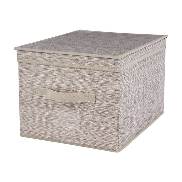 Cubo Home Trends de Tela con Tapa y Asas para Almacenamiento