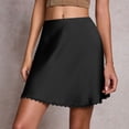 thumbnail image 4 of JIAYUE Women's Skirts Satin Mini A Line Solid Color High Waist Elastic Cute Silk For Daily Wear Stylish Female Skirt, 4 of 6