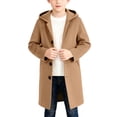 thumbnail image 4 of WOYY Boys Wool Coat Button Down Hooded Trench Jacket Casual Outerwear, Sizes 5-16, 4 of 6