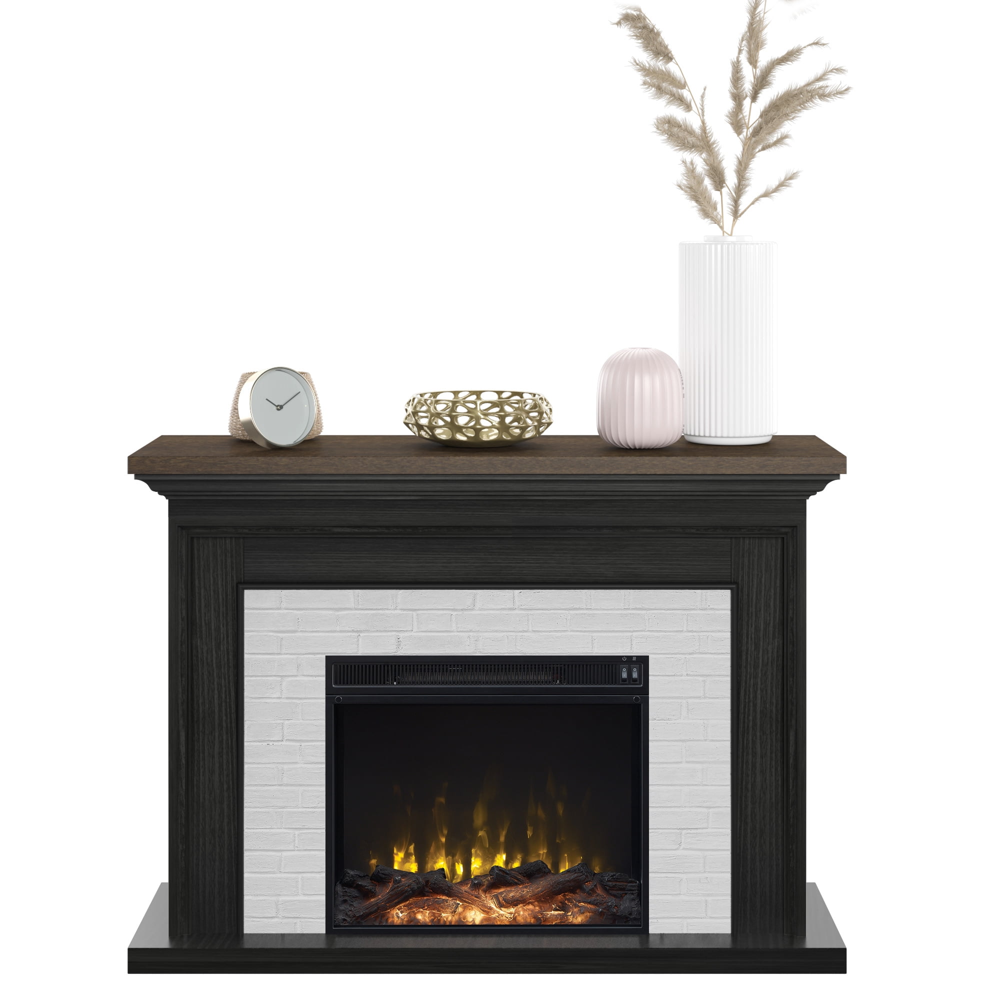 Twin Star Home Farmhouse Wall Mantel - 2Tone Black