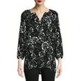 thumbnail image 6 of The Pioneer Woman Floral V-neck Long Sleeve Peasant Blouse, 6 of 7