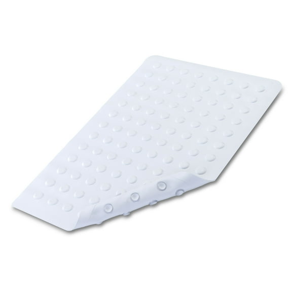 SlipX Solutions 14" x 22" Rubber Bath Safety Mat, White
