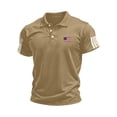 thumbnail image 2 of Evdexr 250th Anniversary Usa Polo Shirts for Men 4th Of July Short Sleeve T Shirts 1776 2026 Button Down Usa Flag Shirt Patriotic Big and Tall Golf Shirts Khaki M, 2 of 5