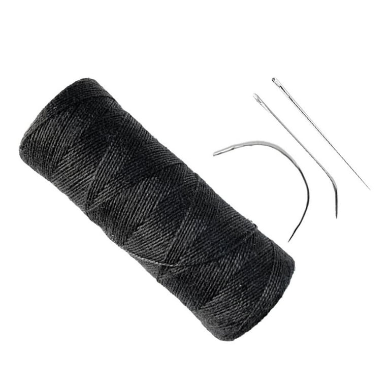 Polyester Hair Track Weft Weaving Sew Decor Thread for Sew-In Hair Extensions and Making Your Own Hair Black, Size: 110m