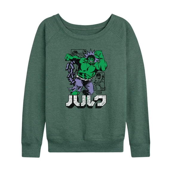 Marvel Hulk - Katakana - Women's French Terry Pullover Sweatshirt