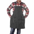 thumbnail image 4 of Visland Adjustable Adult Black Stripe Bib Apron With 2 Pockets Chef Waiter Kitchen Cook, 4 of 7