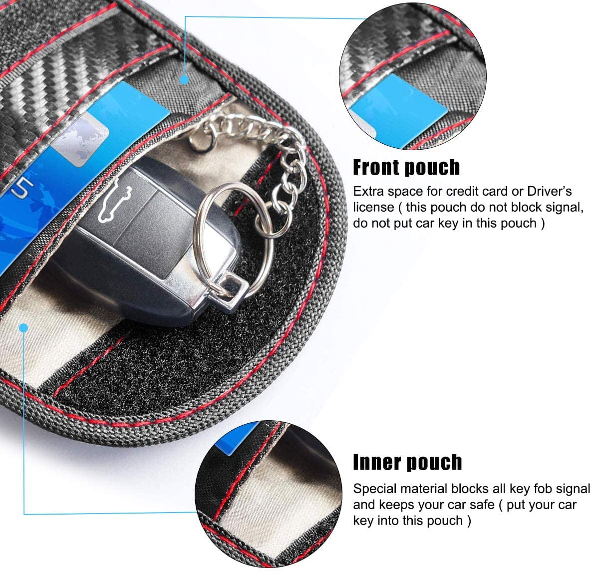 Car Key Case Faraday Cage Car Key Pouch Carbon Fiber Block Signal Shielding  Bag for Car Keys Anti-Ha…See more Car Key Case Faraday Cage Car Key Pouch