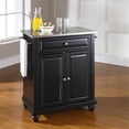 thumbnail image 2 of Bowery Hill Stainless Steel Top Kitchen Island in Black, 2 of 6