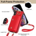 thumbnail image 6 of Allytechgroup Wallet Case for Apple iPhone XS Max, RFID Blocking Crossbody Shoulder Strap Hand Wrist Cards Holder Ring Stand Bumper Drop Protection Phone Case for Girls Women, Red, 6 of 9