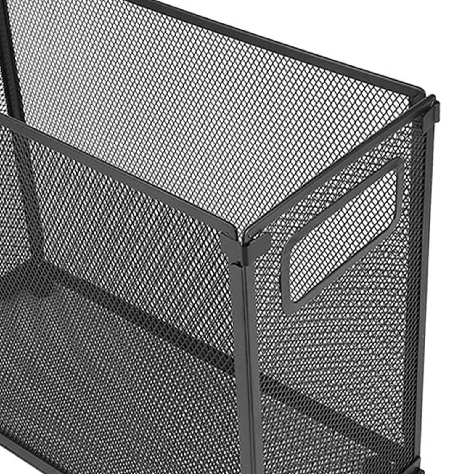 Riousery 2-Pack Foldable Metal Mesh File Organizer Box for Desktop, Letter Legal Size Document Folders Storage Basket, 13.39 inches / 34 cm, Office Desk Sorter