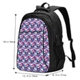 thumbnail image 4 of Yiaed Skull Flower Blue Print Laptop Backpack,Business Travel Durable Laptops Backpack with USB Charging Port,Water Resistant College Computer Bag, 4 of 5