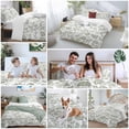 thumbnail image 5 of 3 Piece Boho Sage Green Floral Duvet Cover Set Queen Size,Microfiber Comforter/Quilt Cover with Corner Ties and 2 Pillowcases,Vintage Farmhouse Paisley Plant All Season Bedding with Zipper Closure, 5 of 8