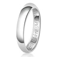 thumbnail image 2 of His & Her Engraved You Were My Wish My Wish Came True Classic Sterling Silver Plain Wedding Band Ring, 2 of 3