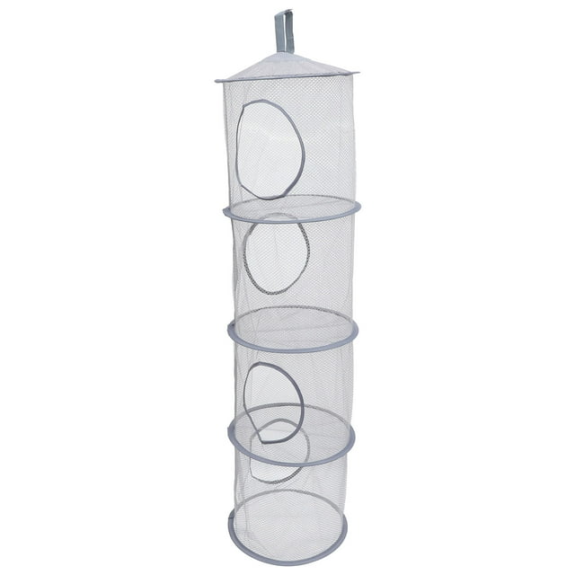 KAKOWELY Organizador de red colgante multifuncional para juguetes de peluche, red de secado de ropa interior multicapa