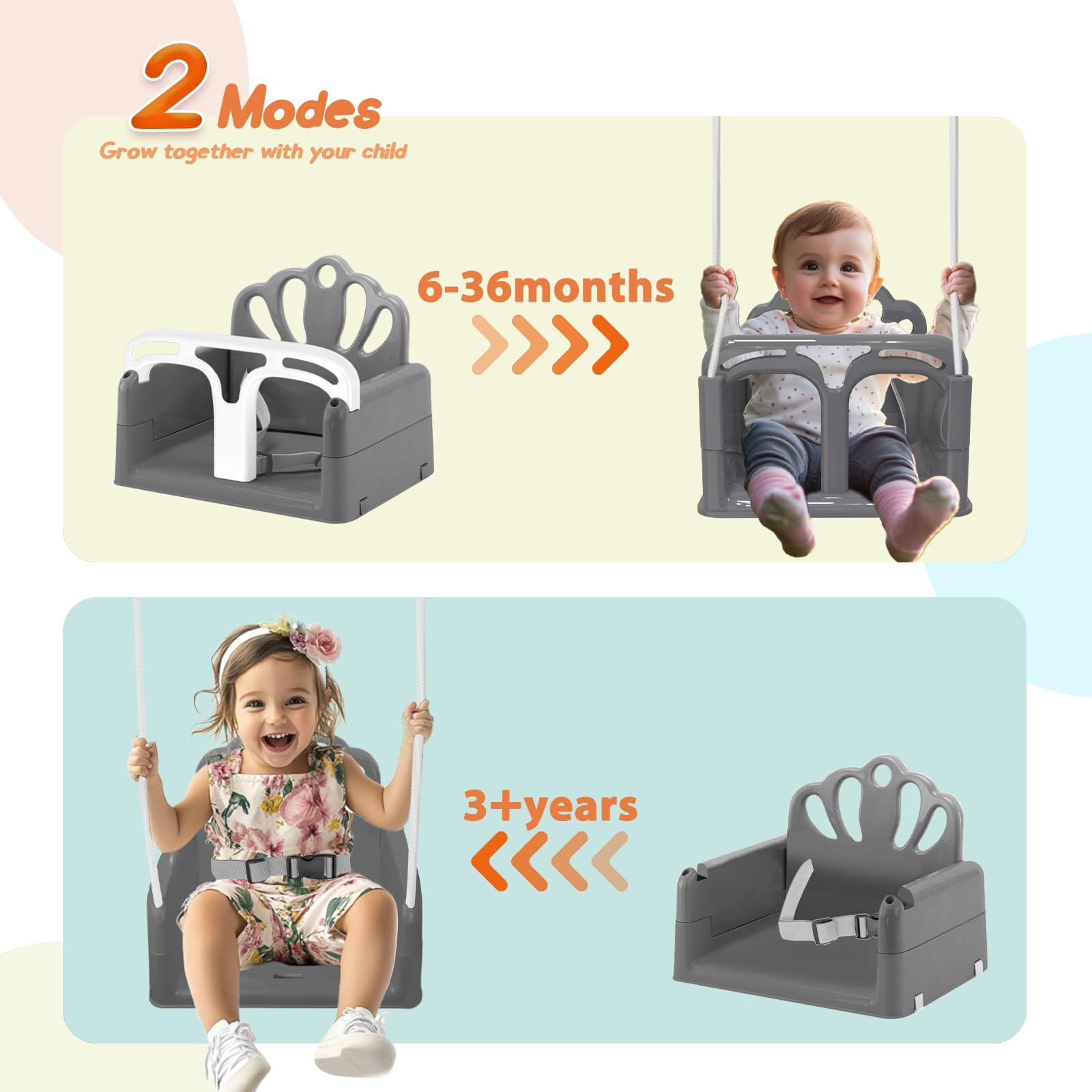 G TALECO GEAR Foldable Swing,  Swing Set for Backyard, Portable Swing Outdoor, Gray