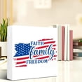 thumbnail image 6 of Zomyto 7x7 In 4th of July Independence Day Wood Decor,USA Flag Faith Family Freedom Wooden Box Sign, 6 of 7