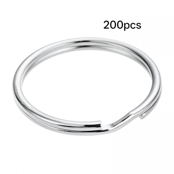 DESIGNICE 200Pcs Key Rings Metal Small Key Rings Diy Keychain Rings Metal Round Key Rings O-Shaped Rings, 0.39"X0.39"X0.04"