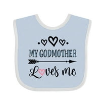 Inktastic My Godmother Loves Me Godchild Boys or Girls Baby Bib