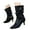 Black, variant on Kitten Heels for Women Pointy Toe Slouchy Fall Boots Fashion Leather Dressy Ankle Boots