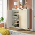thumbnail image 4 of Tribesigns 6-Tier Shoe Storage Cabinet with Doors, 30 Pairs Shoe Rack Organizer for Entryway, Natural White, 4 of 9