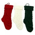 thumbnail image 2 of Christmas Sale! Large Christmas Stockings 3Pack -17 Inches Christmas Stockings Double-Sided Cable Knitted Xmas Stockings Burgundy Red and Cream for Family Holiday Christmas Party Classic Decor, 2 of 7