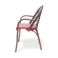 thumbnail image 7 of Symonds Outdoor French Bistro Chairs, Set of 4, Red, White, and Brown Wood, 7 of 7