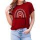 thumbnail image 1 of Puntoco - Camiseta de manga corta con estampado de arcoíris de leopardo y cuello redondo para mujer Puntoco Puntoco-7848, 1 of 1