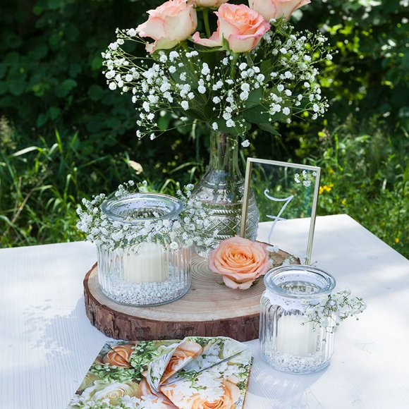 Serviettes en Papier Roses et Lilas