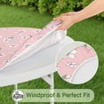 thumbnail image 5 of Round Fitted Tablecloth with Elastic Edges Fits 36"-44" Round Tables Pioneer Colorful Floral Waterproof Table Cover Washable Indoor and Outdoor for Party Kitchen Dinner Banquet Patio Picnic, 5 of 7